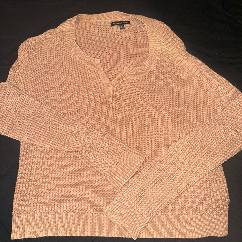 Kendall & Kylie Apricot Crew Neck Sweater